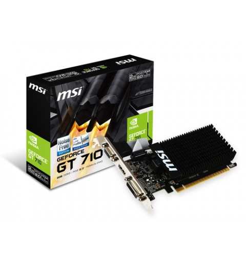 SCHEDA VIDEO PCI-EXPRESS MSI NVIDIA GT710, 2GB GDDR3 DI MEMORIA DEDICATA, DIRECTX 12, RISOLUZIONE 2560X1600, HDMI/VGA/DVI, LOW PROFILE